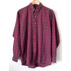 Vintage Eddie Bauer Marin Poplin Large Mens Shirt Button Long Sleeve USA Made